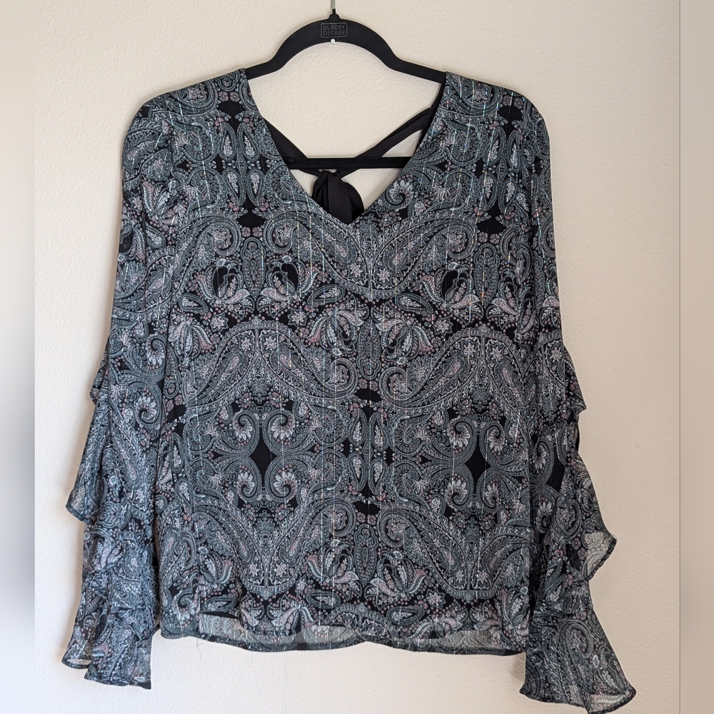 NWOT A. Byer Paisley Blouse Size M